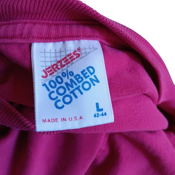 Large Vintage T-Shirt Jerzees Pink Joe Rector Cherokee Nation Art Eagle Warrior - Picture 4 of 4